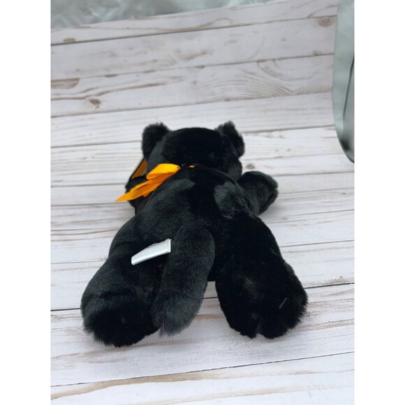 Snuggie Toy 10" Halloween Black Cat Orange Bow Plush Stuffed Animal NWT - Picture 5 of 12